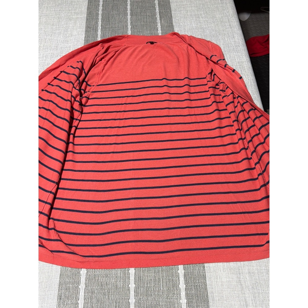Talbots Striped Open Front Cardigan Sweater‎ Knit Womens XL